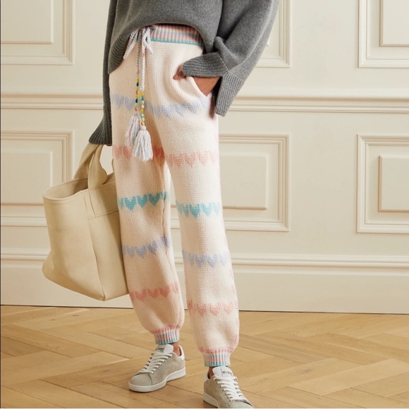 LoveShackFancy Chabela Intarsia HeartKnit Pant - Picture 1 of 11
